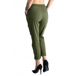 Pantaloni Casual Kaki, Snur In Talie Ariana,Marime Mare